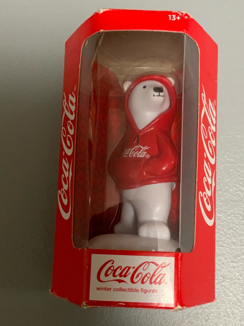 Coca Cola White Polar Bear in Red Hoodie Collectible Figure